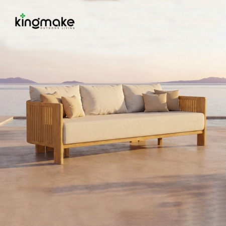 luxury teak amalfi collection outdoor three seater sofa