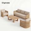 wood grain aluminum capri collection sofa set
