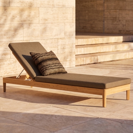 Cima Collection Teak Outdoor Sun Lounger