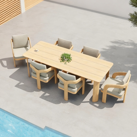 Luxury Teak Outdoor Dining Set KMD18016
