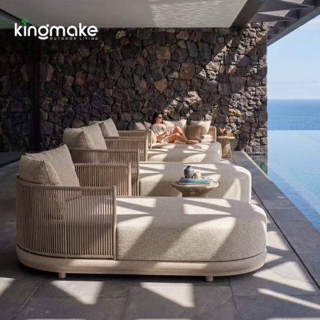 Modern Rope Weave Outdoor Sun Lounger– VitaCorner Collection