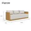 Luxury Amalfi Collection Teak Three-Seater Sofa