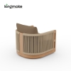 Laguna Collection Solid Teak Outdoor Armchair with Hand-Woven Rope
