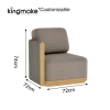 Modern Woven Rope Modular Outdoor Sofa Set with Teak Wood Frame