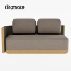 Modern Woven Rope Modular Outdoor Sofa Set with Teak Wood Frame