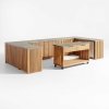 Premium Solid Teak U-shape Outdoor Kitchen Cabinets KMO1501
