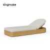 Teak Sun Lounger with Adjustable Backrest & Side Table