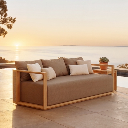 high-end maui cane collection three-seater sofa 