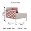 Nex Collection Aluminum Weave L-Shape Outdoor Sofa