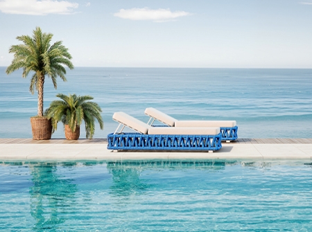 Aluminum Rope Woven Sun Lounger KMD18005