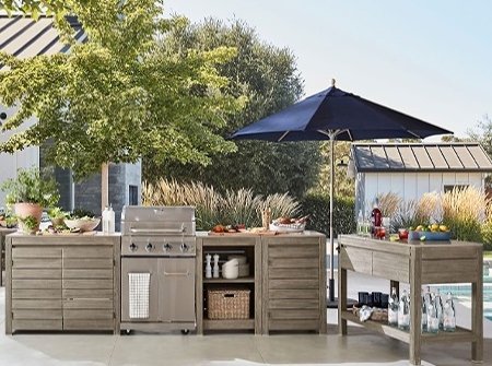 Premium Solid Teak Outdoor Kitchen Cabinets KMO1511