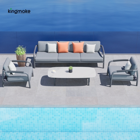 Waterproof Aluminum Rolla Collection Outdoor Sofa KM18035