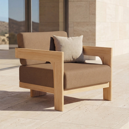 luxury teak malta collection single sofa 