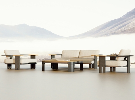 Modern Aluminum Rope Woven Two Seating Sofa KMD18001