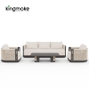 Laguna Collection Aluminum Outdoor Sofa Set With Hand-Woven Rope