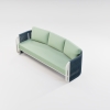 Modern Aluminum URound Collection Three-Seater Sofa KM18014