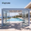 Louvered Aluminium Pergola with Sliding Glass Doors