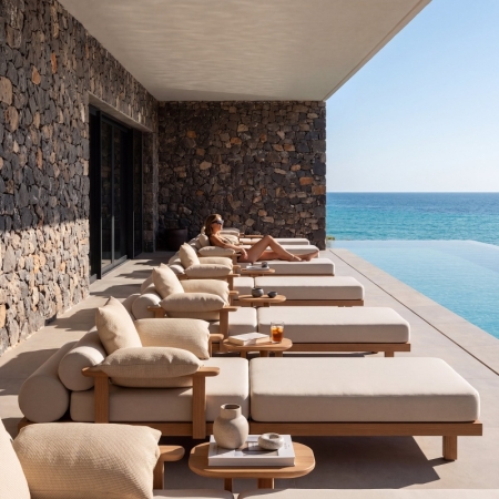 Duvo Collection Modern Teak Modular Sun Lounger