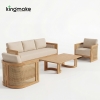 wood grain aluminum capri collection sofa set