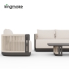 Laguna Collection Aluminum Outdoor Sofa Set With Hand-Woven Rope
