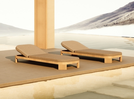 Luxury Teak Outdoor Sun Loungers KMD18009