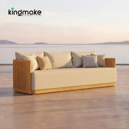 Luxury Amalfi Collection Teak Three-Seater Sofa