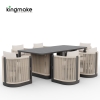 Laguna Collection Aluminum Outdoor Dining Set With Hand-Woven Rope