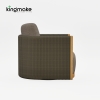 Modern Teak Woven Rotating Single Sofa KMD18041