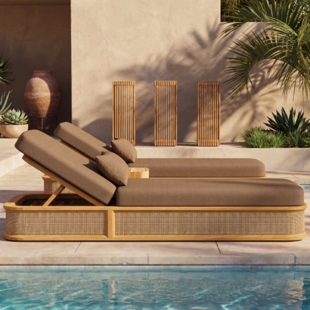 high-end maui cane collection sun lounger