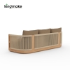 Laguna Collection Solid Teak Outdoor Sofa Set with Hand-Woven Rope