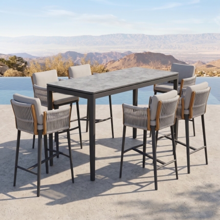 Albert Collection Rope Weave Aluminum  Bar Set