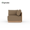 Laguna Collection Solid Teak Modular Outdoor Sectional Sofa with Hand-Woven Rope