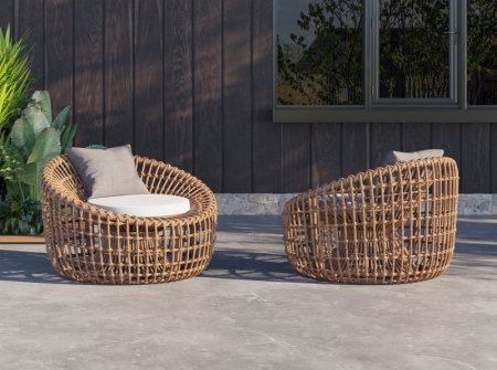 Modern Aluminum Rattan Woven Outdoor Chair KMD3133