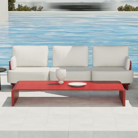 Modern Aluminum Afterglow Collection Three Seaters Sofa KM18013