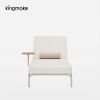 M.Y. Collection Arched Aluminum Sun Lounger with Teak Side Table