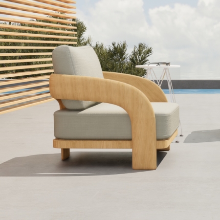 Luxury Teak Outdoor Single Sofa KMD18016