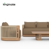 Laguna Collection Solid Teak Outdoor Sofa Set with Hand-Woven Rope