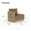 Laguna Collection Solid Teak Modular Outdoor Sectional Sofa with Hand-Woven Rope
