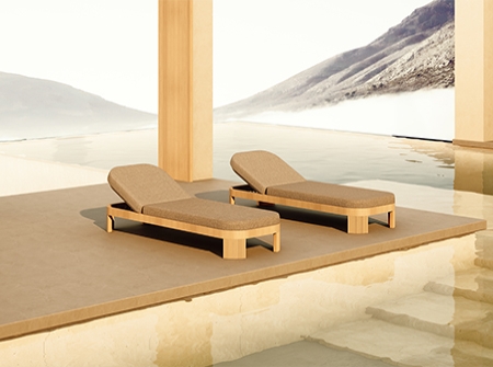 Luxury Teak Outdoor Sun Loungers KMD18026