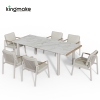 Cenxi Collection Aluminum White Outdoor Dining Set