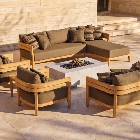Cima Collection Teak Outdoor Modular Sofa 
