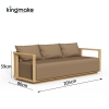 maui colletion high-end teak three-seater sofa