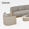 Modern Teak Woven Outdoor Sofa KMD18041