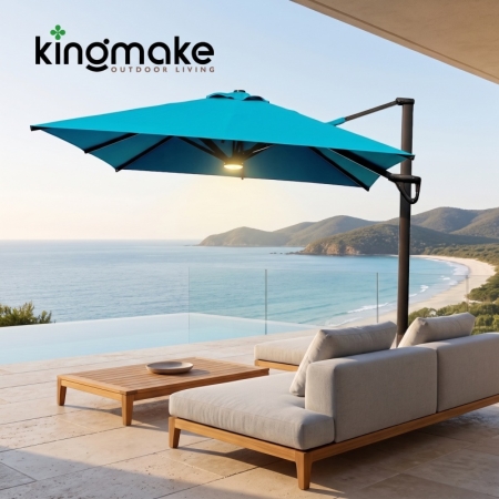 High-end Aluminum LED Square Cantilever Umbrellas KMS8609A 