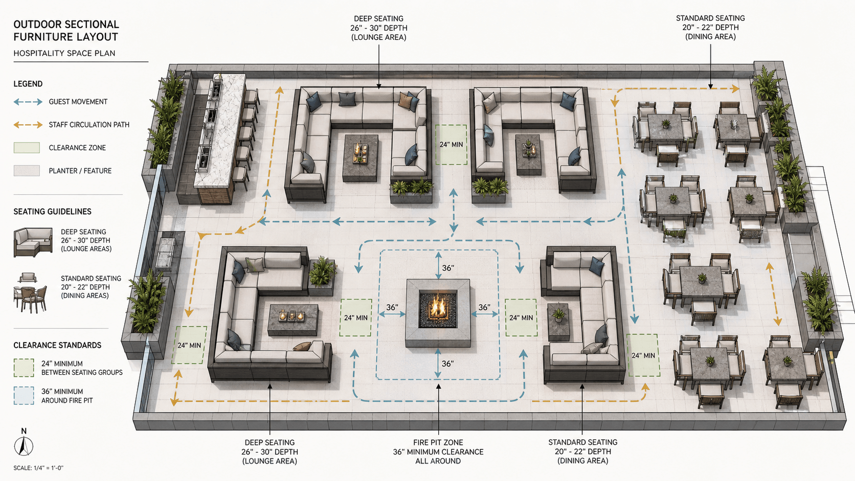 Sizing Outdoor Sectionals for Hospitality Spaces