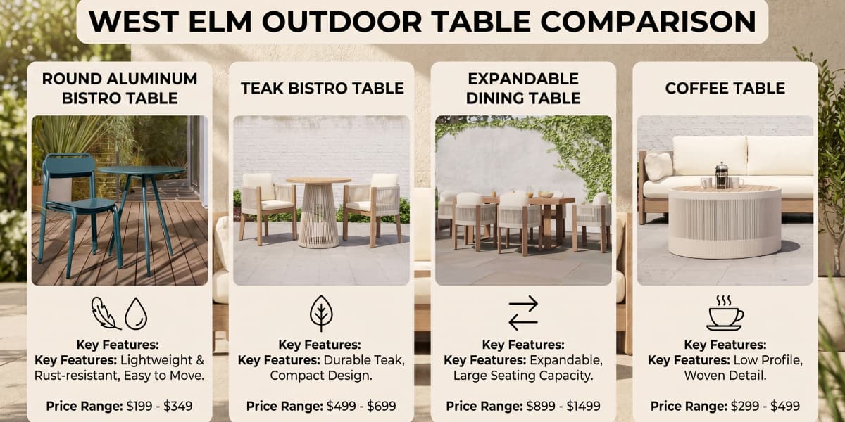 west elm outdoor table options