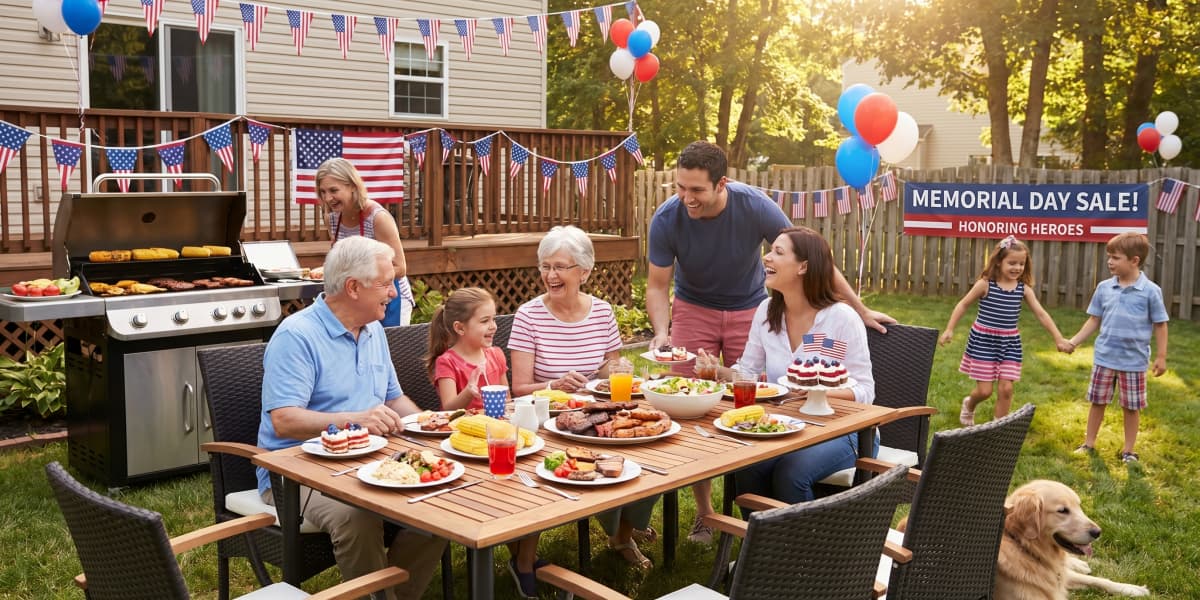 target patio furniture sale Memorial Day outdoor family gathering backyard